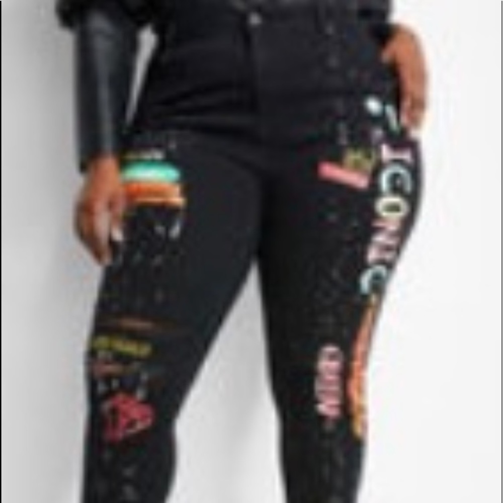 Ashley Stewart Graffiti Skinny Jean